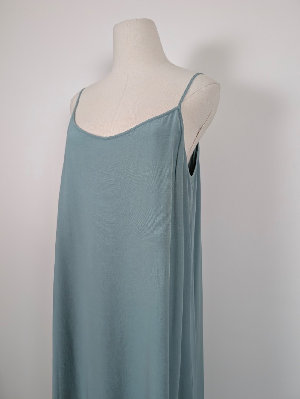 Eileen Fisher ELM Tencel Viscose Crepe Sundress Dress Size Large Seafoam Green - Picture 10 of 16
